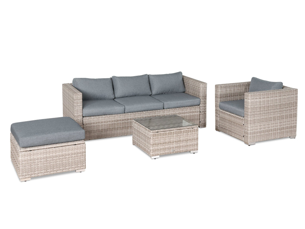 Cebu 4 Piece Rattan Outdoor Sofa Set - Beige