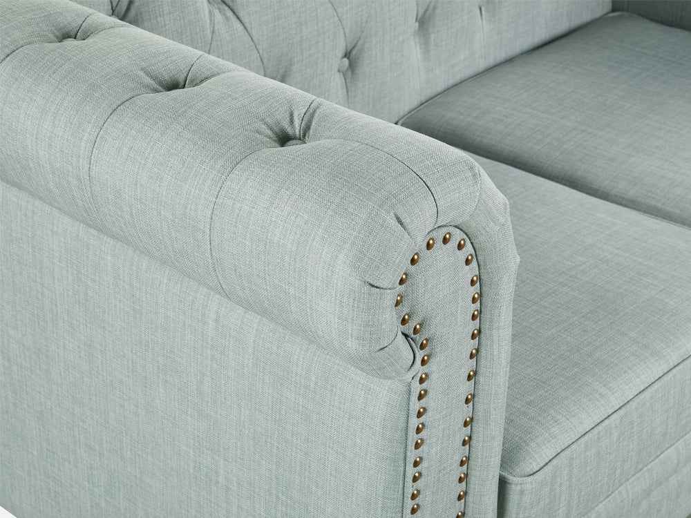 VAGAS 2 Seater Fabric Sofa - LIGHT GREY