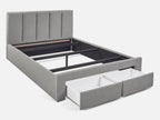 HLOLELA Queen Bed Frame with Storage - LIGHT GREY