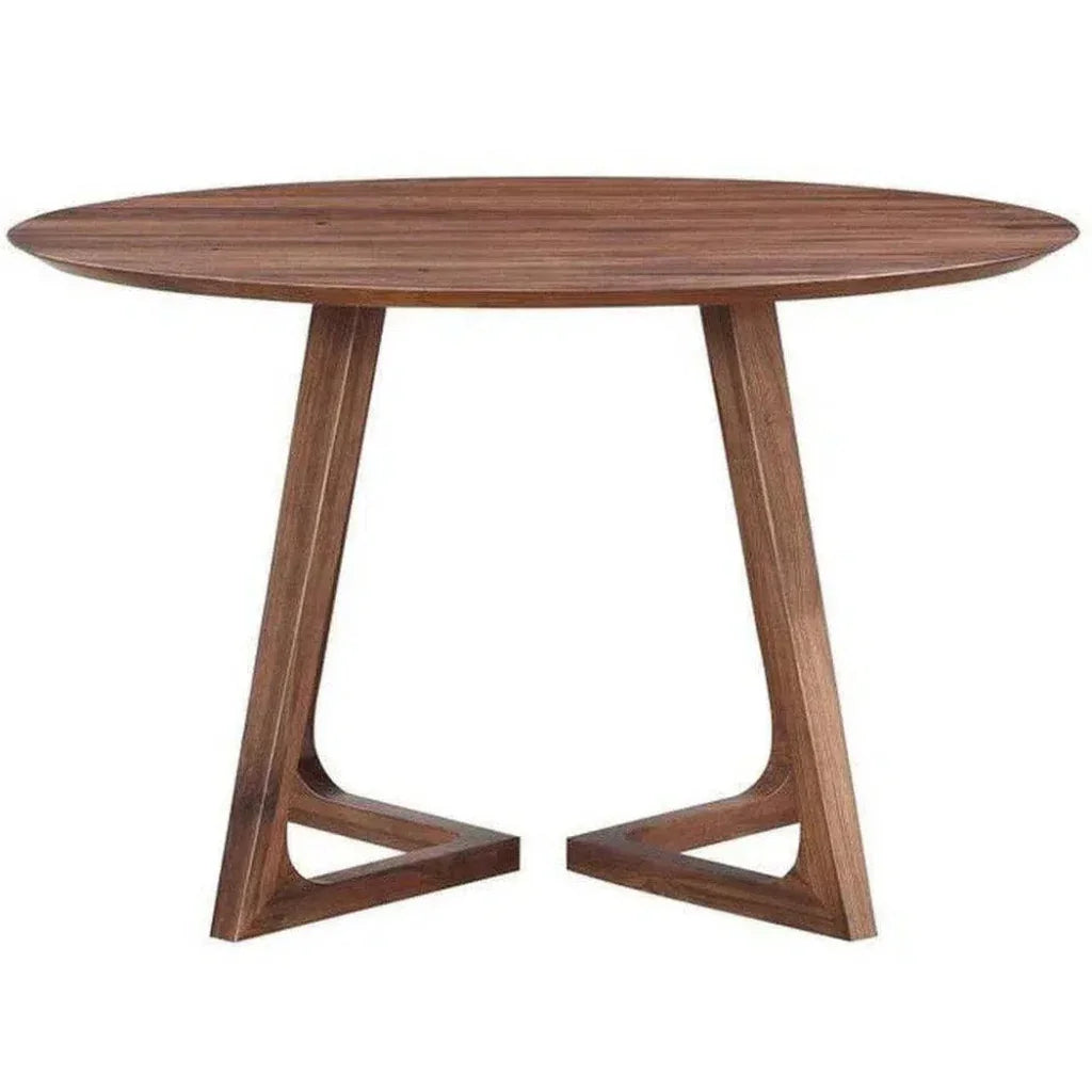 47 Inch Dining Table Round Brown Mid-Century