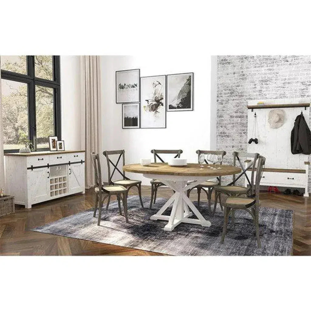 47/67 Round Extending Two-Tone Dining Table Wood