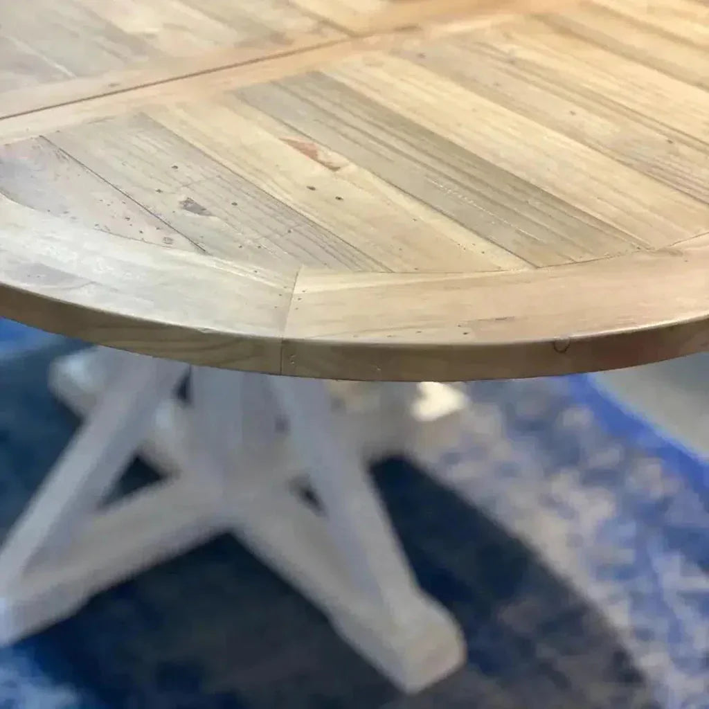 47/67 Round Extending Two-Tone Dining Table Wood