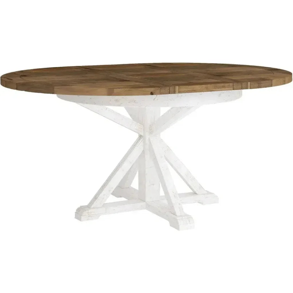 47/67 Round Extending Two-Tone Dining Table Wood