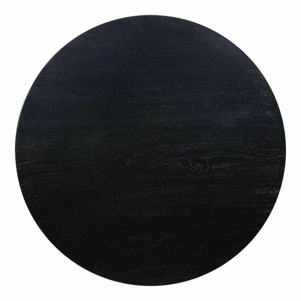 47.5 in Dining Table Round Black Mid-Century