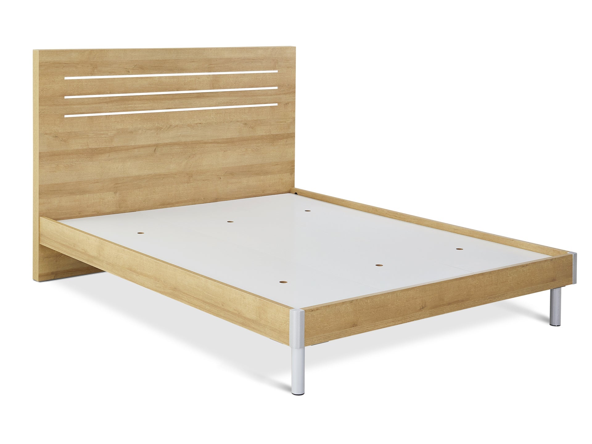 MAKALU King Wooden Bed Frame - Oak