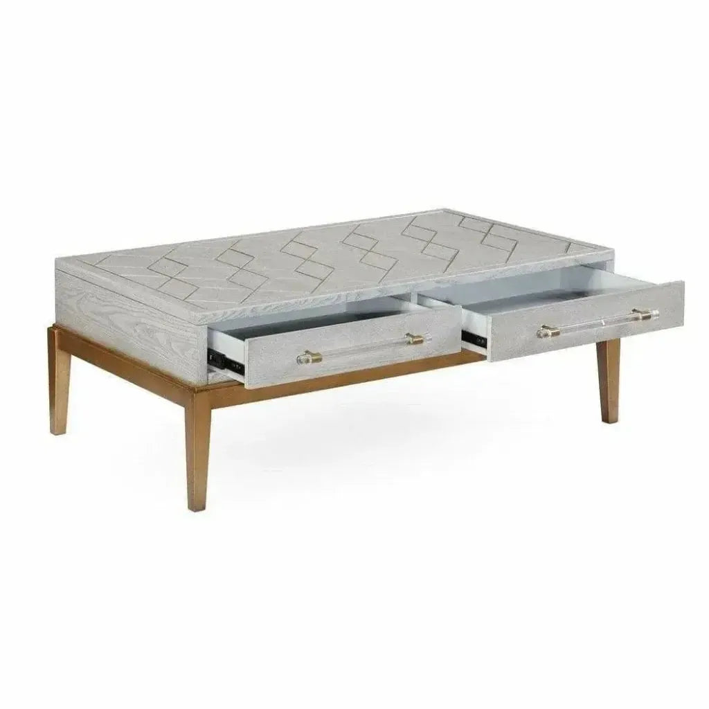 48" Grey Rectangle Coffee Table With Storage