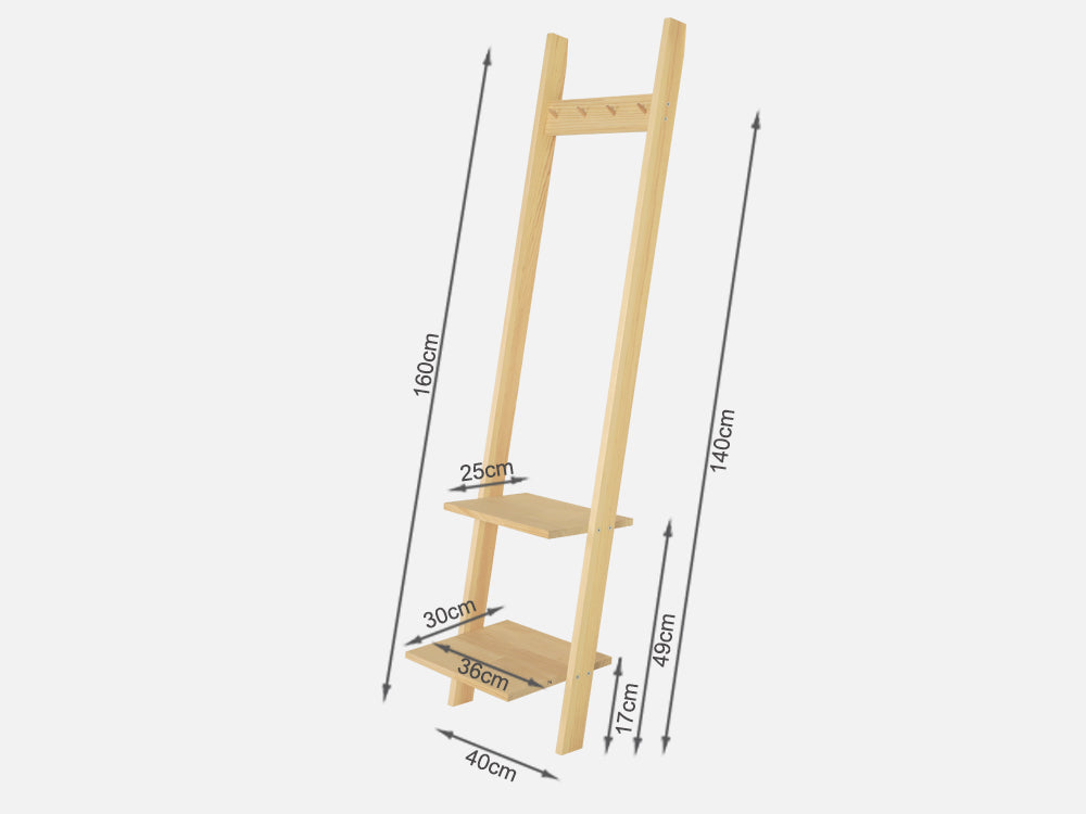 PYALA Wooden Coat Rack Hanger - Oak