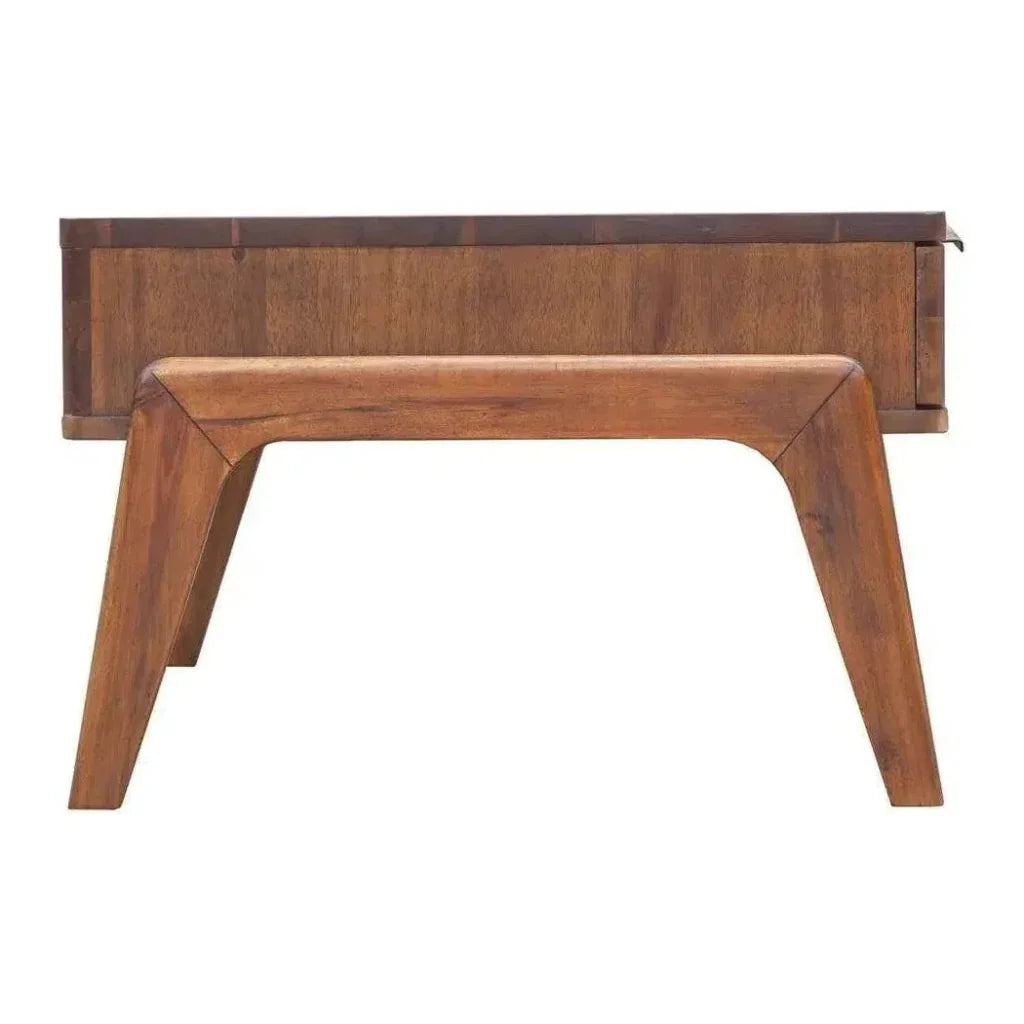 49" Brown Rectangle Coffee Table Drawers & Shelves