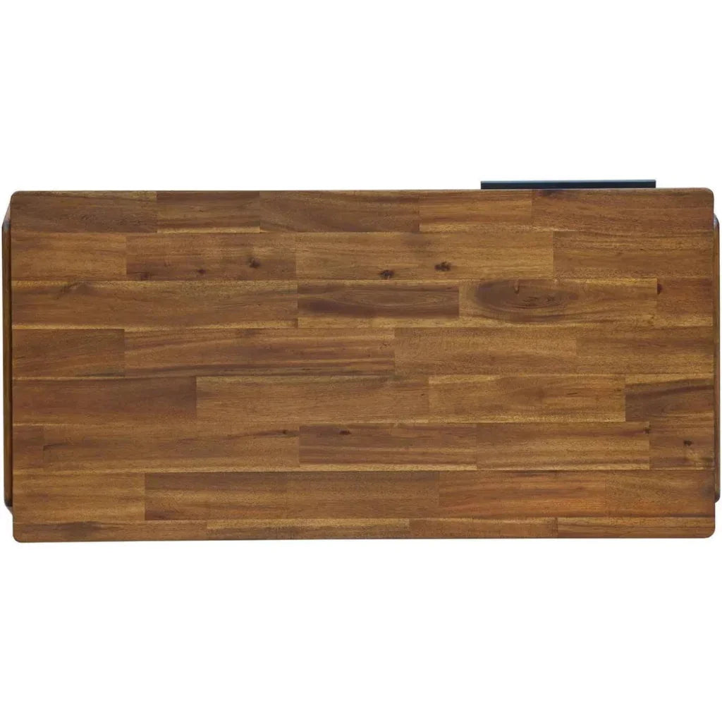 49" Brown Rectangle Coffee Table Drawers & Shelves