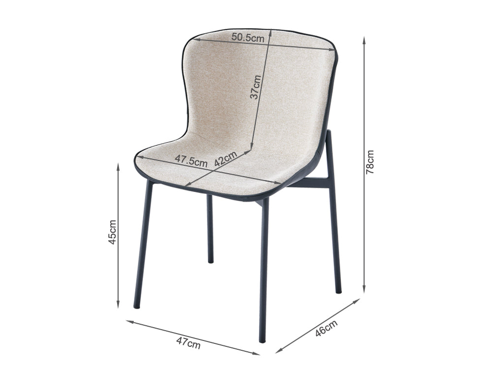 NAOMI 4PCS Dining Chair - BEIGE