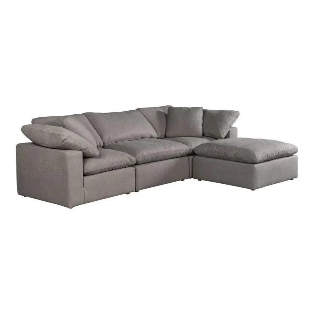 4PC Stain Resistant Terra Grey Modular Lounge