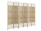 COONOOR 1.7M Rattan Room Divider Screen 6 Panels - NATURAL