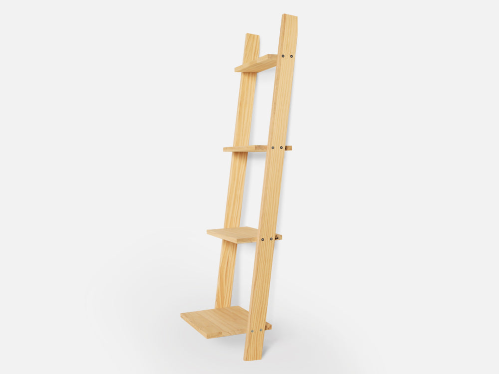 CHILKA 4 Tier Ladder Shelf - Oak