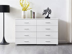 Bram Low Boy 8 Drawer Chest Dresser - White