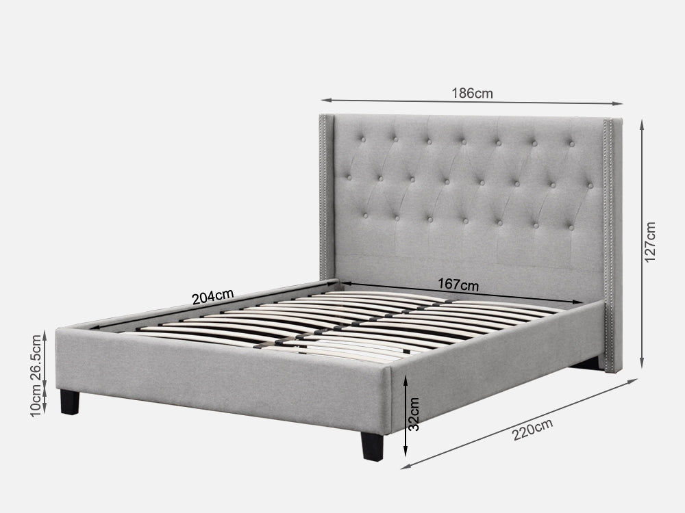 ELBRUS King Bed Frame - LIGHT GREY