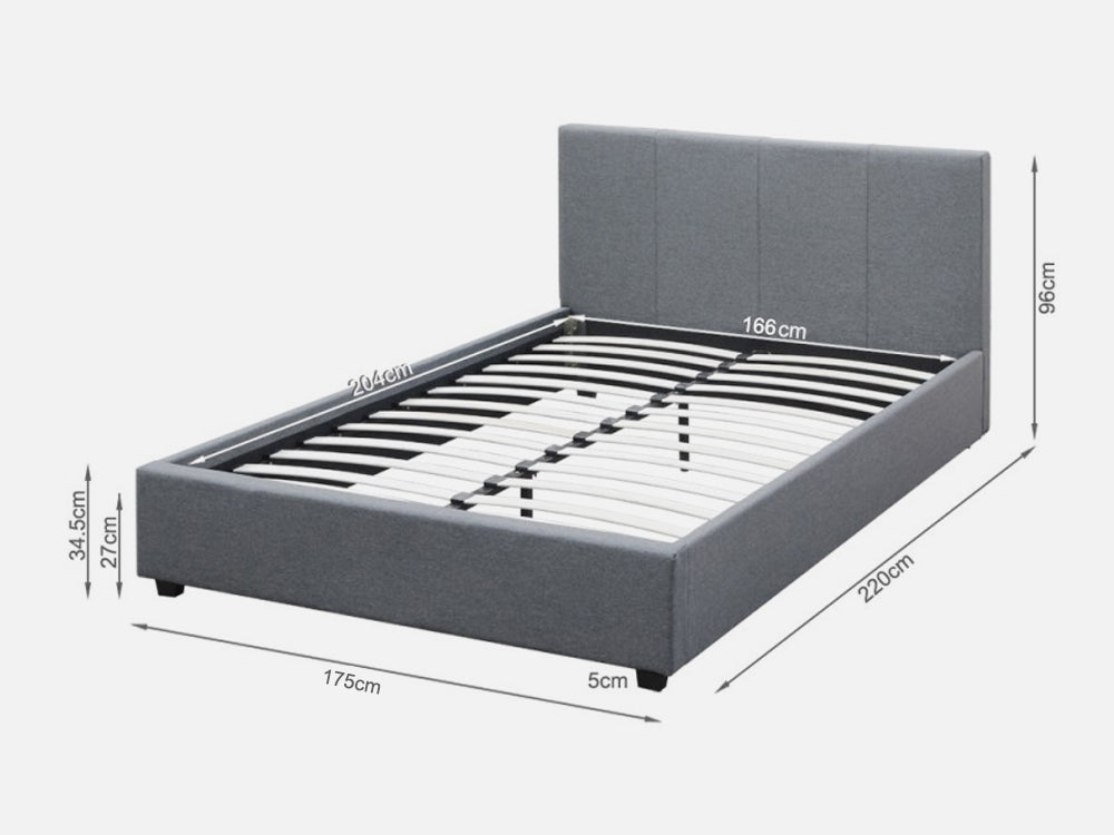 SHASTA King Bed Frame - DARK GREY