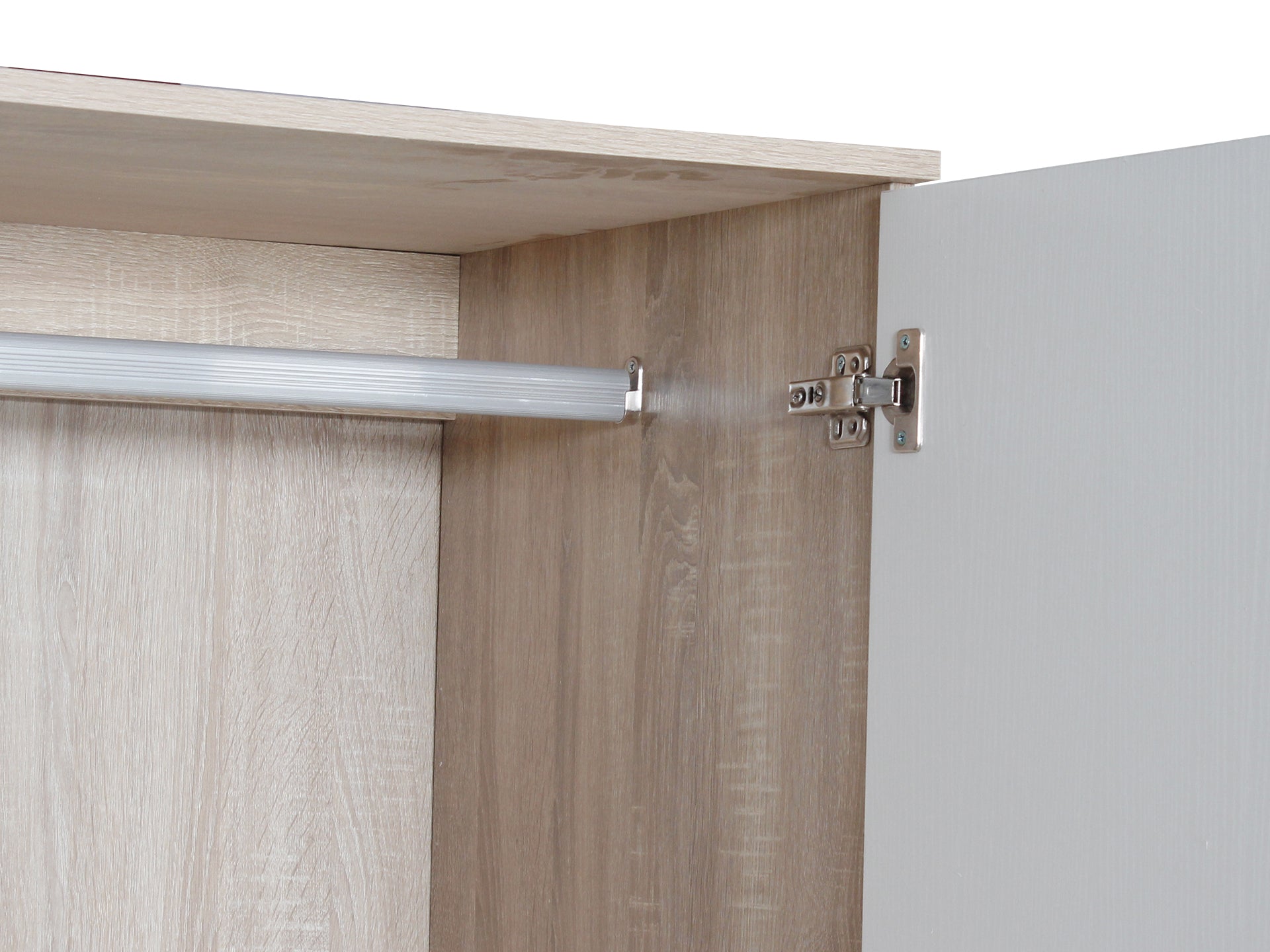 Bram 3 Door Wardrobe with 2 Drawers - Oak + White