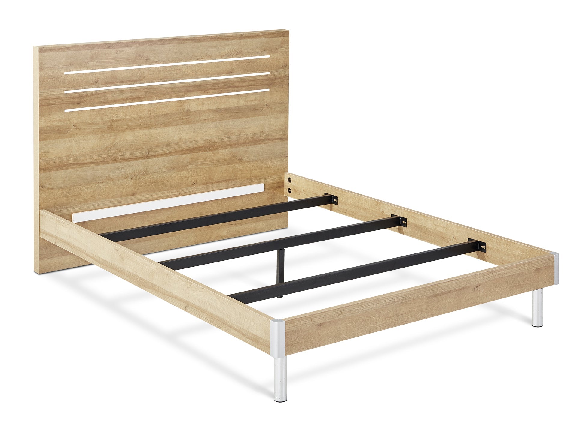 Makalu Queen Wooden Bed Frame - Oak