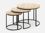 ROUX Coffee Table Nest of Tables Side Table 3PCS - Oak