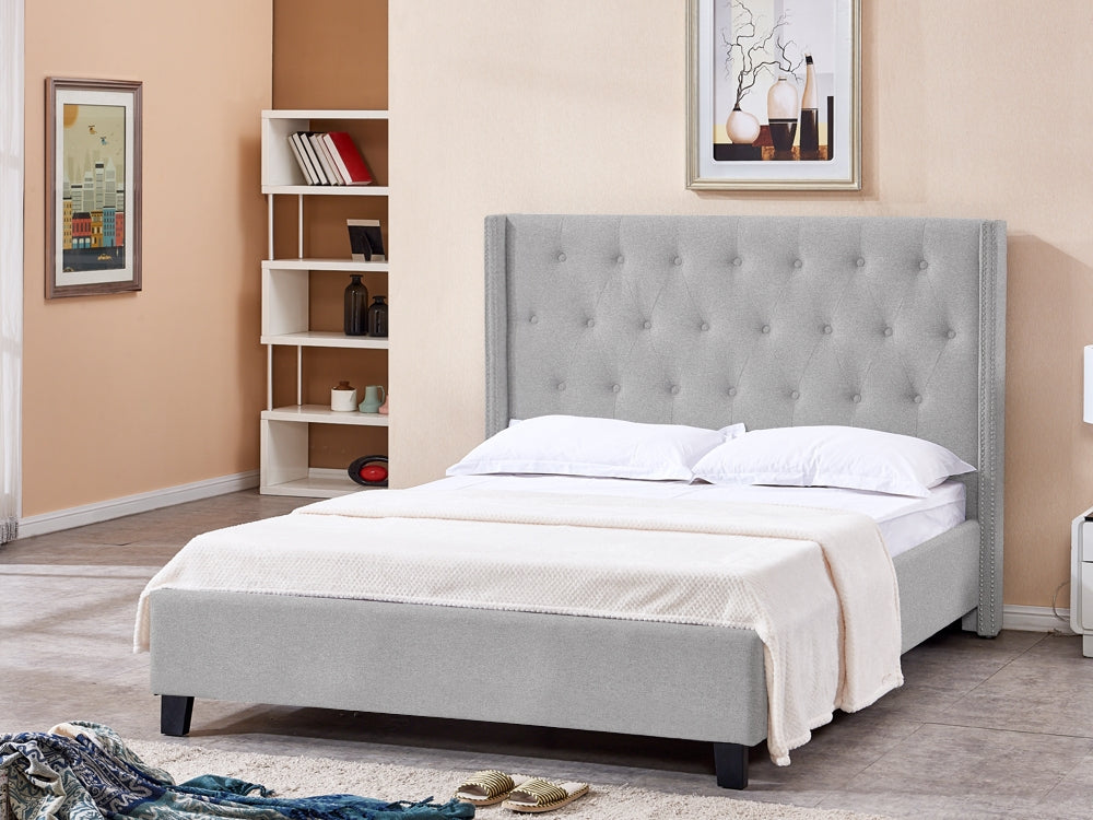 ELBRUS Queen Bed Frame - LIGHT GREY