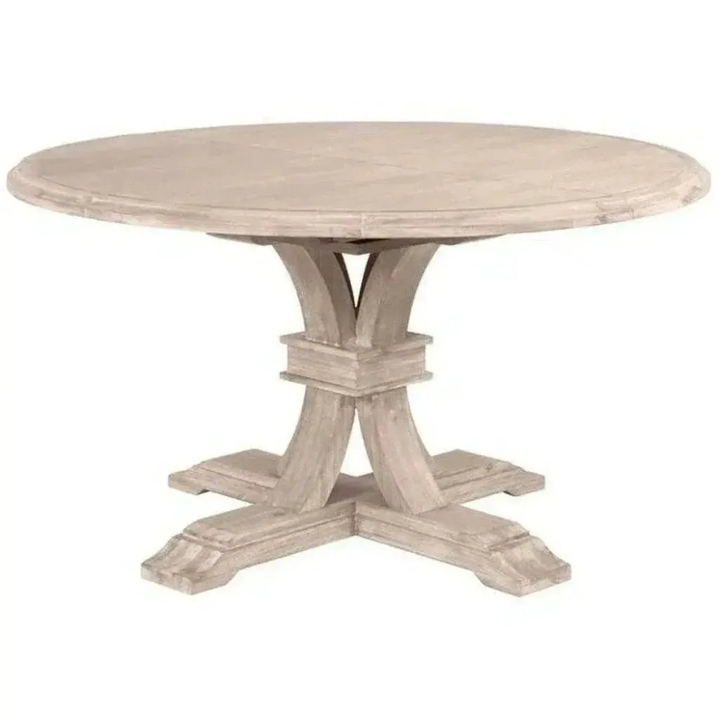 54-72" Solid Wood Round Extendable Dining Table for 6