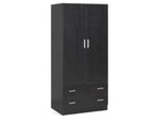 Bram 2 Door Wardrobe with 2 Drawers - Black