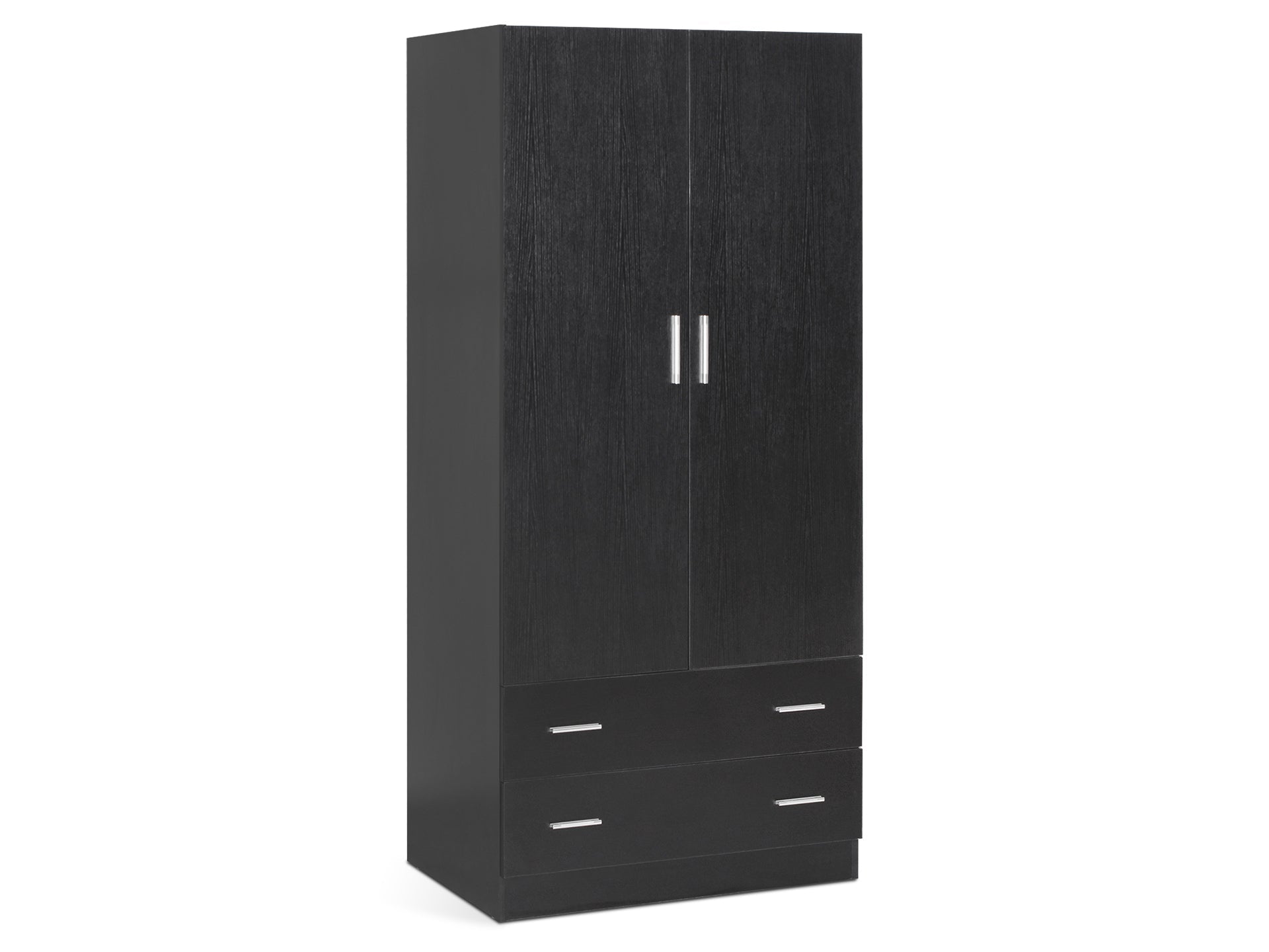 Bram 2 Door Wardrobe with 2 Drawers - Black