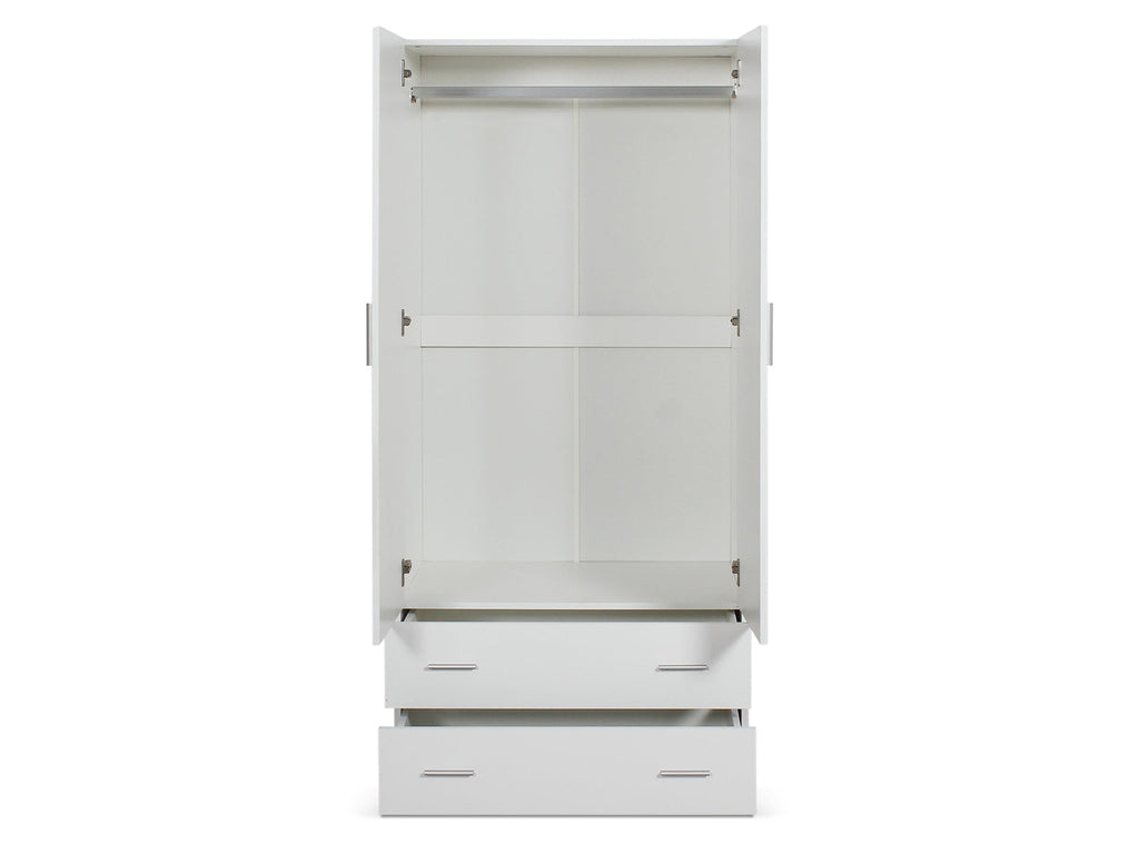 Bram 2 Door Wardrobe with 2 Drawers - White