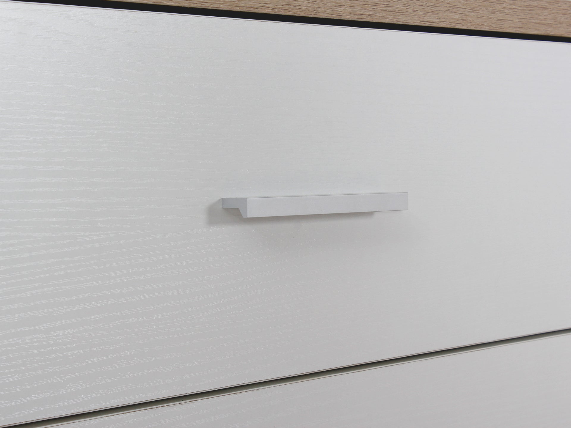 Bram Low Boy 8 Drawer Chest Dresser - Oak + White