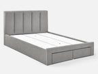 HLOLELA Queen Bed Frame with Storage - LIGHT GREY