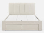 HLOLELA Queen Bed Frame with Storage - BEIGE