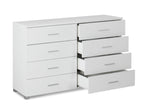 Bram Low Boy 8 Drawer Chest Dresser - White