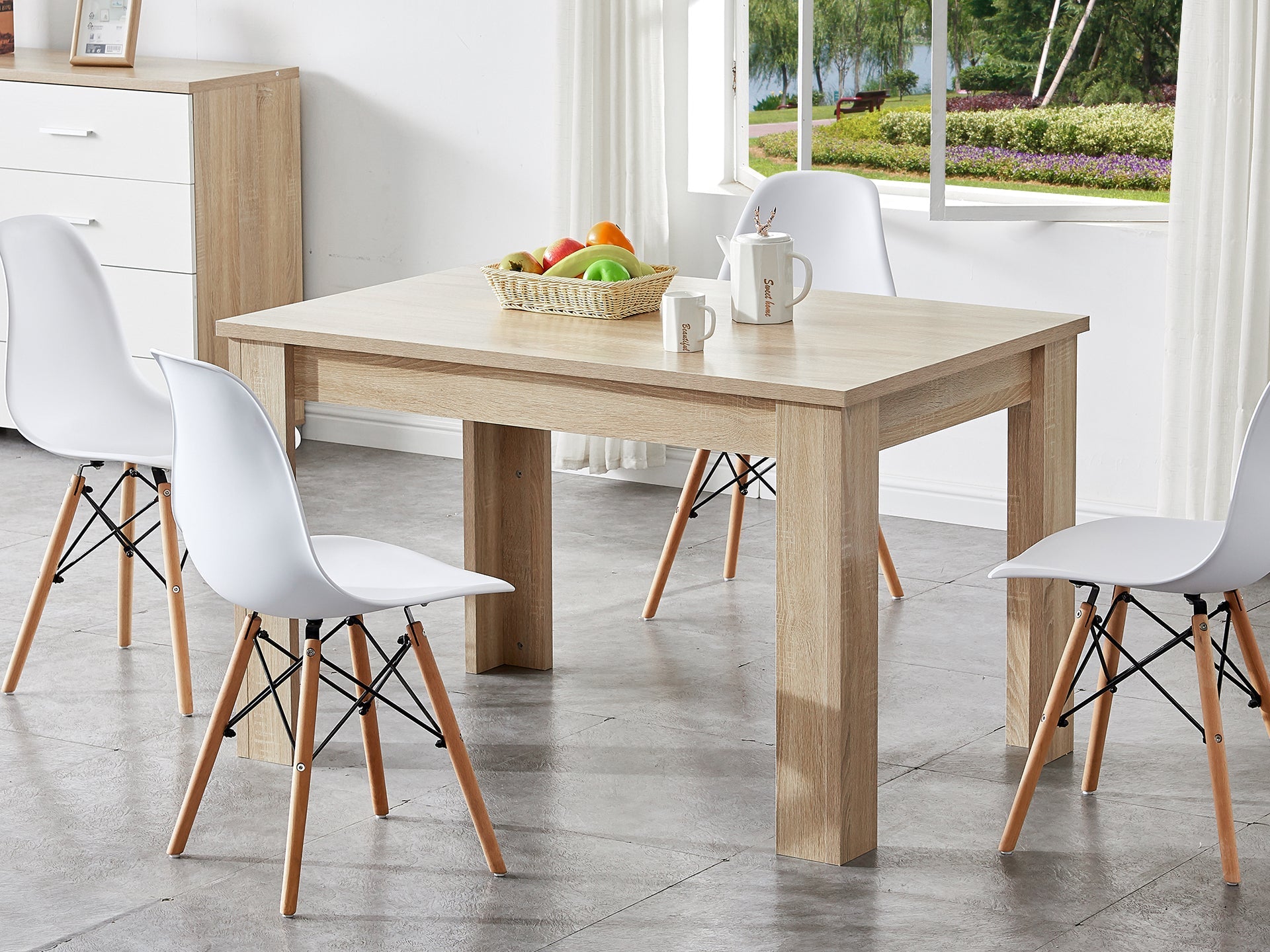 Azar Dining Table Rectangle 120 X 80cm - Oak