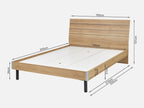 XOAN Queen Wooden Bed Frame - Oak