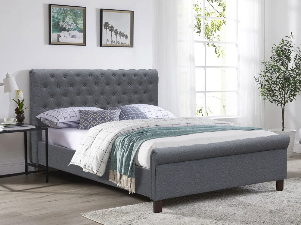 EGMONT Queen Bed Frame - DARK GREY
