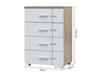 Bram Tallboy 4 Drawer Chest Dresser - Oak + White