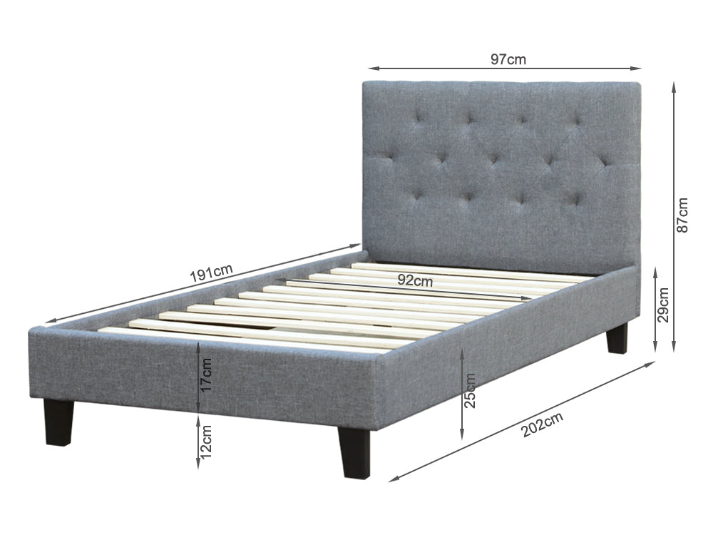BLANE Single Bed Frame - GREY