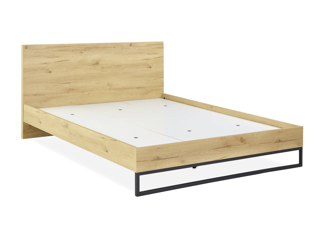 FROHNA King Wooden Bed Frame - Oak