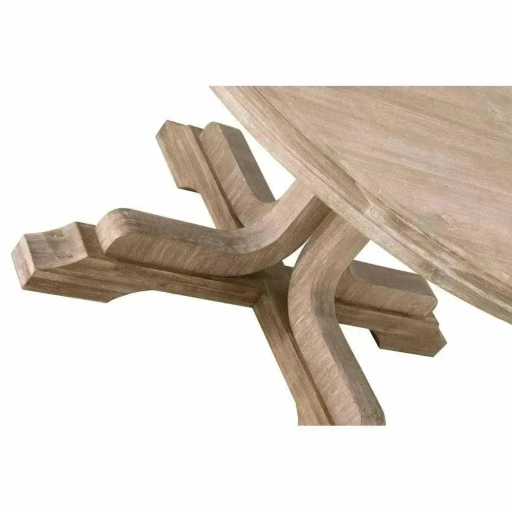 60-77" Round to Oval Extendable Dining Table Solid Wood