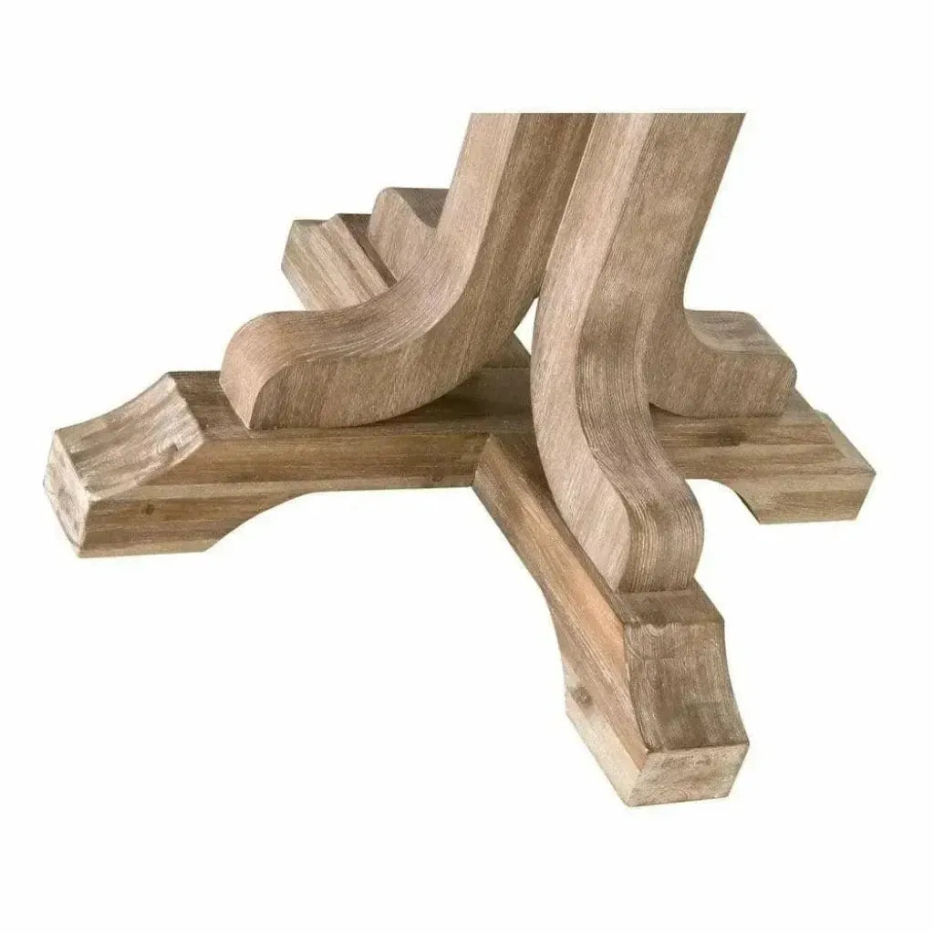 60-77" Round to Oval Extendable Dining Table Solid Wood