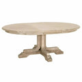 60-77" Round to Oval Extendable Dining Table Solid Wood