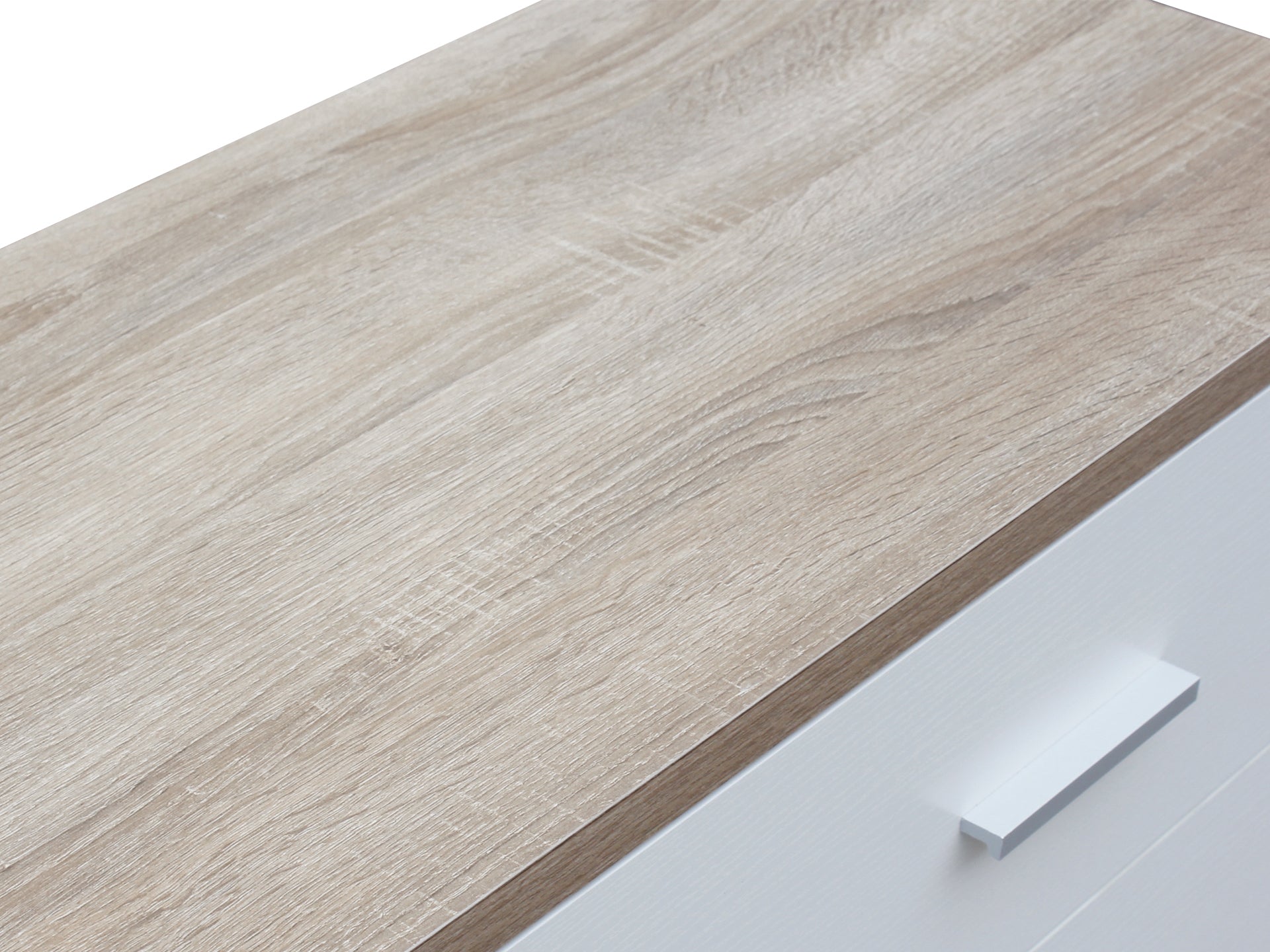 Bram Tallboy 5 Drawer Chest Dresser - Oak + White