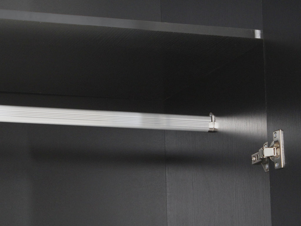 Bram 3 Door Wardrobe Cabinet - Black