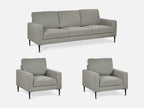 Toronto 3 Piece Sofa Set with 2 Occasional Fabric Chair - Light Grey