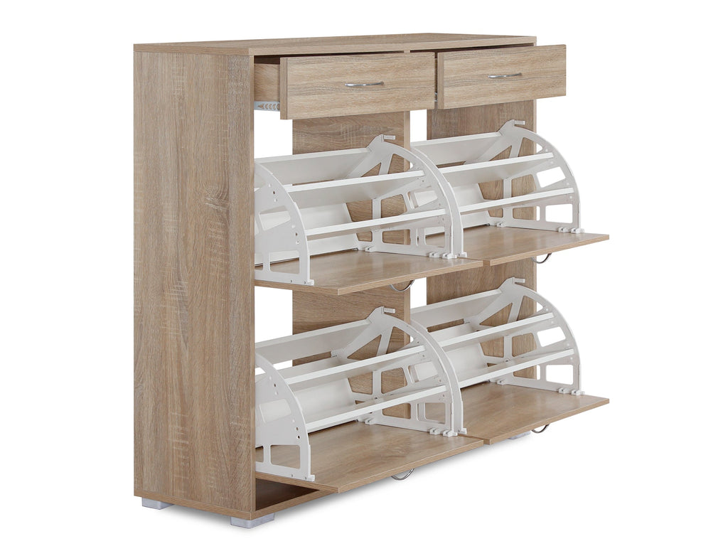 Rotoroa 6 Drawer Shoe Cabinet Storage Rack - Oak