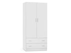 Bram 2 Door Wardrobe with 2 Drawers - White
