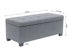 ELLIE Ottoman Footstool Storage Box - GREY
