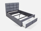 MUSALA Queen Bed Frame with Storage - DARK GREY