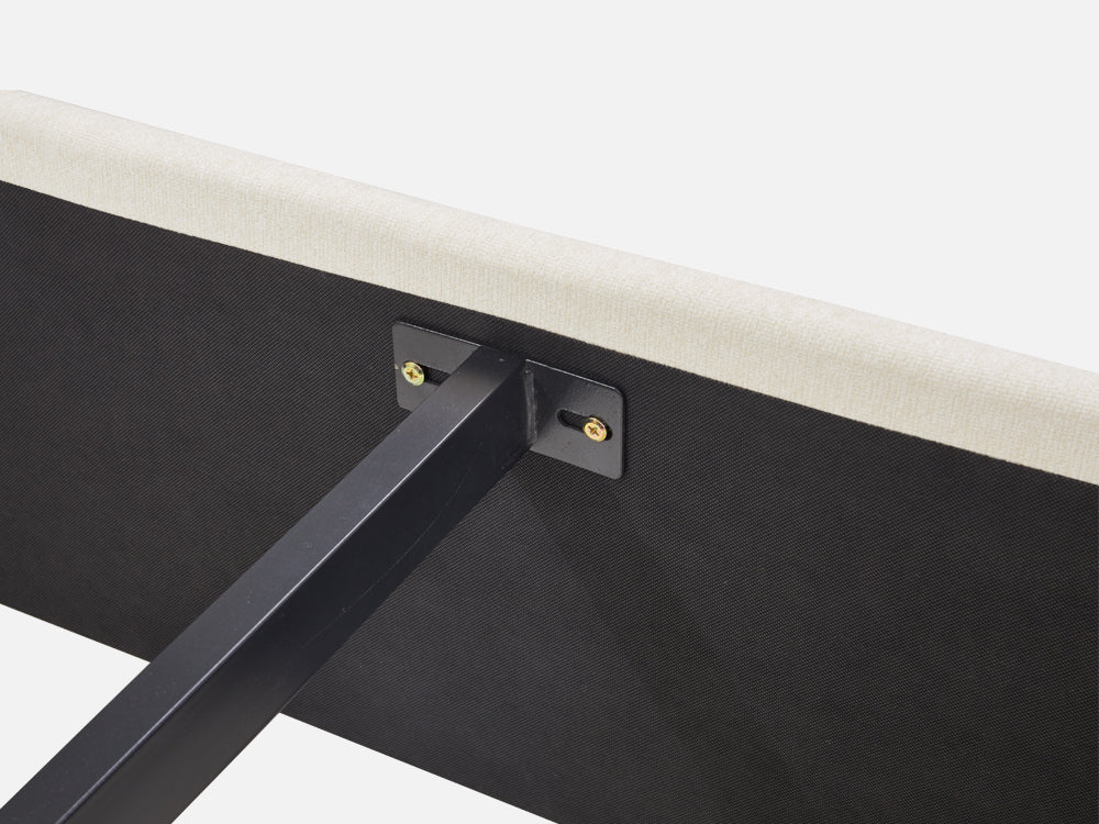 HLOLELA Queen Bed Frame with Storage - BEIGE