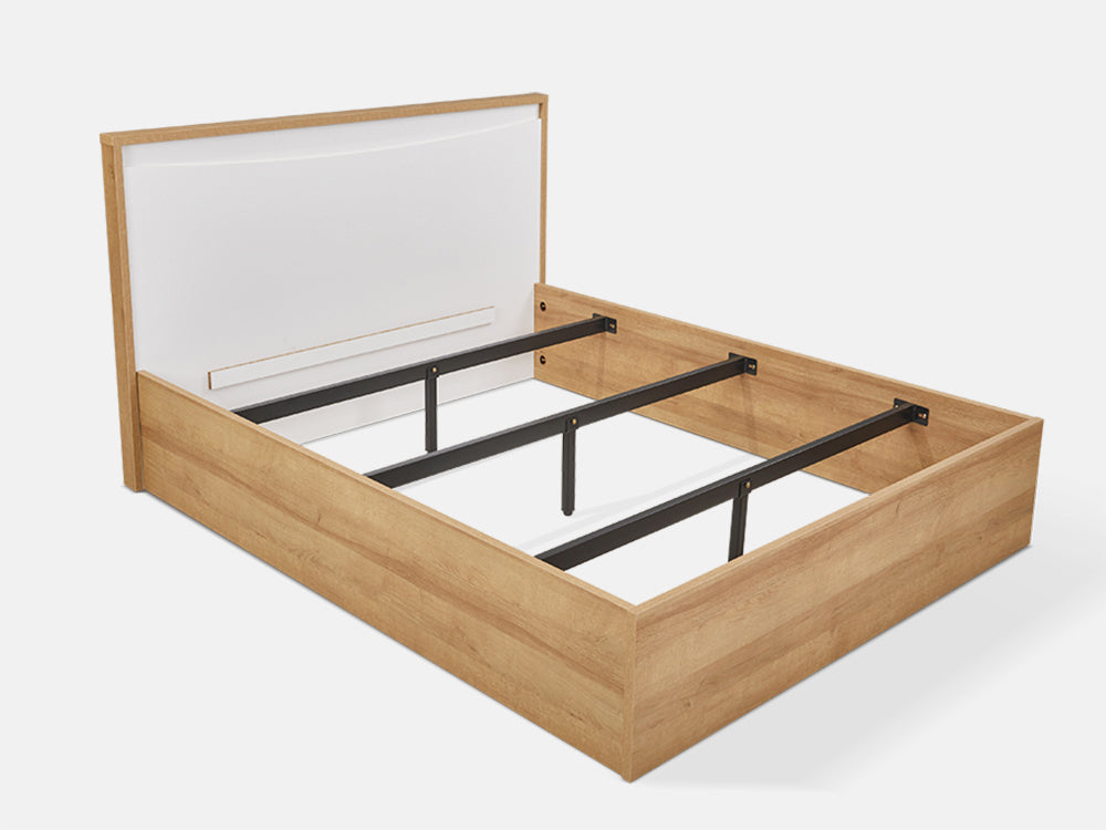 KAWEKA King Wooden Bed Frame - Oak